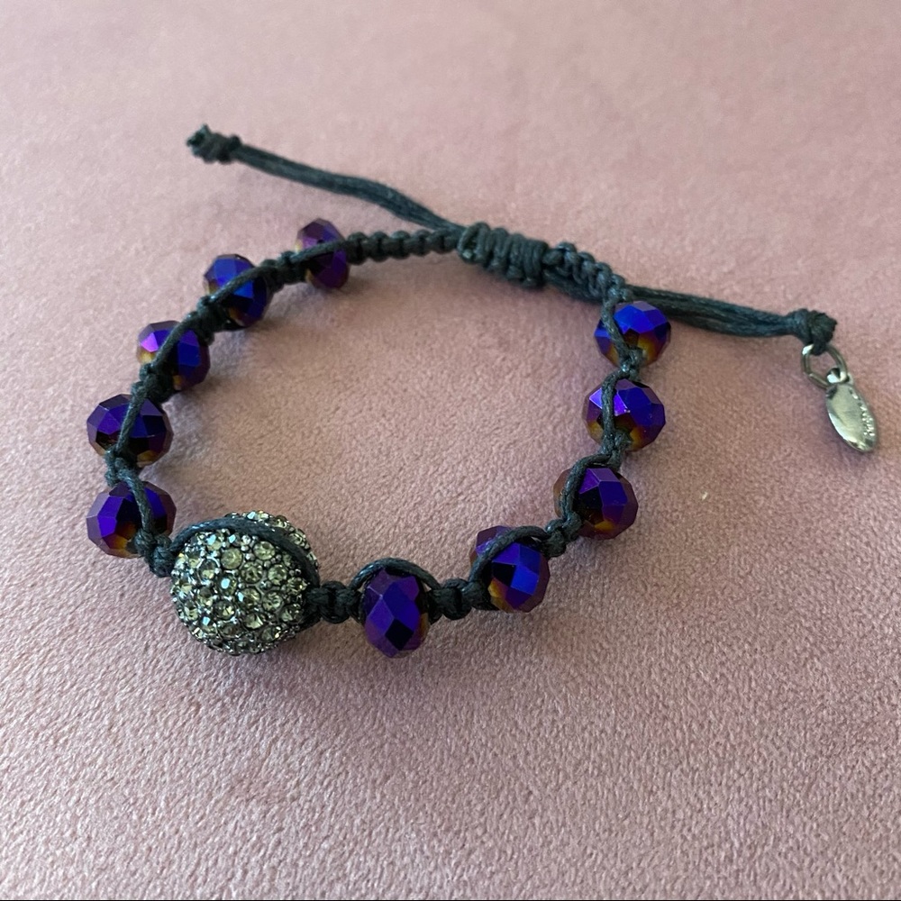 GUESS PURPLE BEADED ROPE BRACELET - Picture 4 of 7